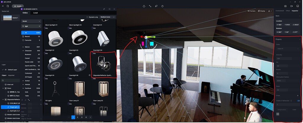 Can't change settings of assets (Stage Light) - Get Help - D5 RENDER FORUM