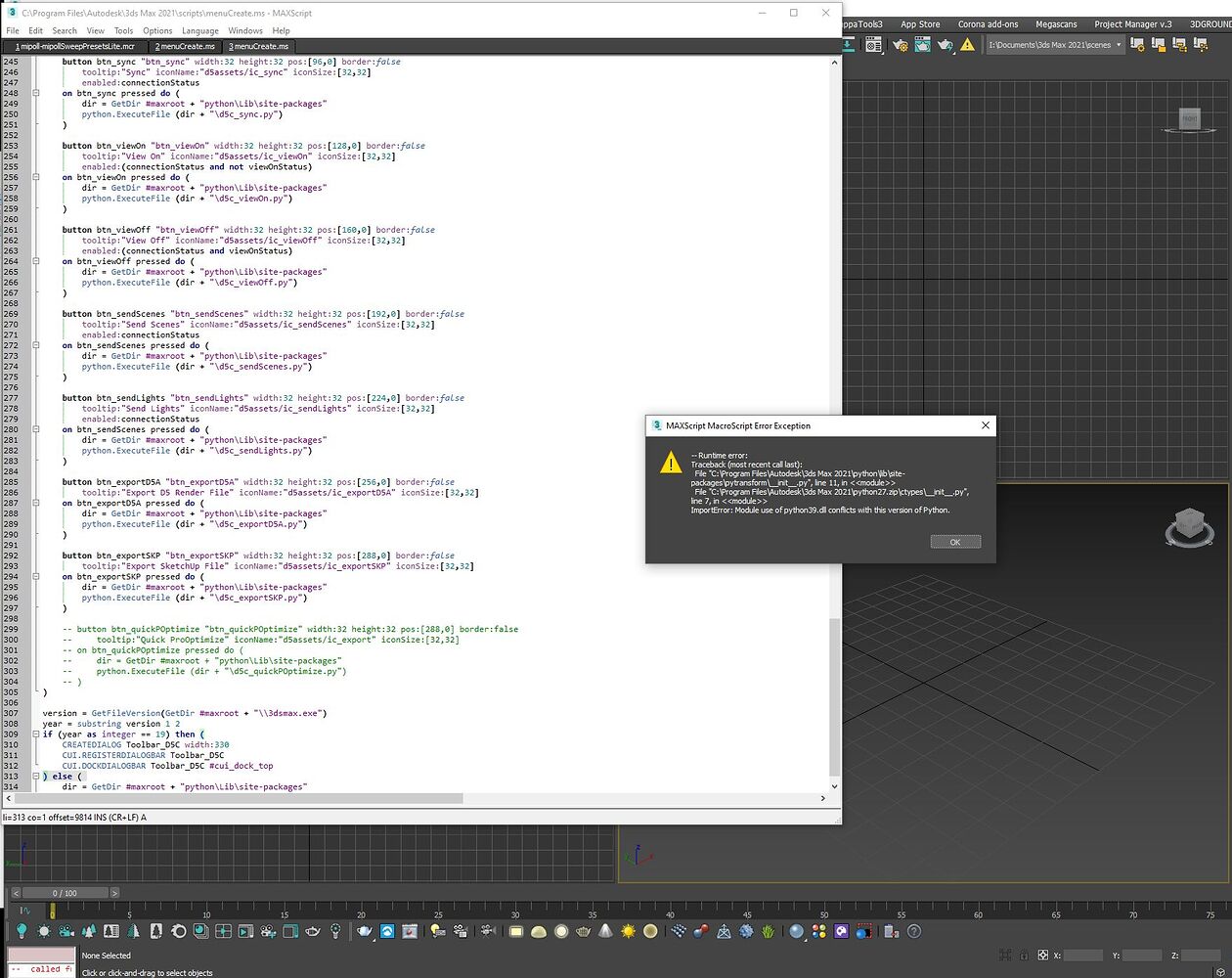Error D5 Converter 3D max 2021 - Get Help - D5 RENDER FORUM
