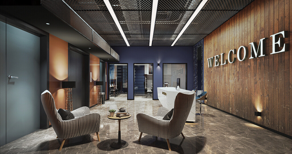 75 Industrial Living Room Ideas You'll Love - March, 2026 | Houzz - Apartment Building With Remote Industrial Style Lobby And Store