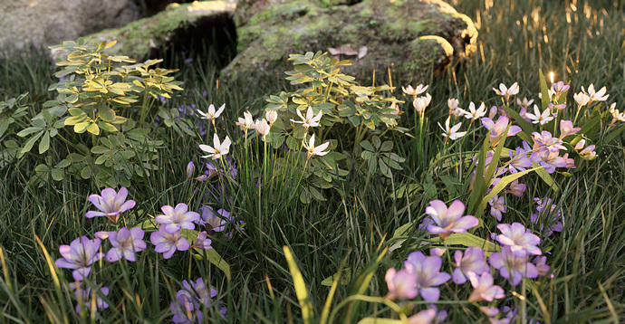 xmas render meadow flowers