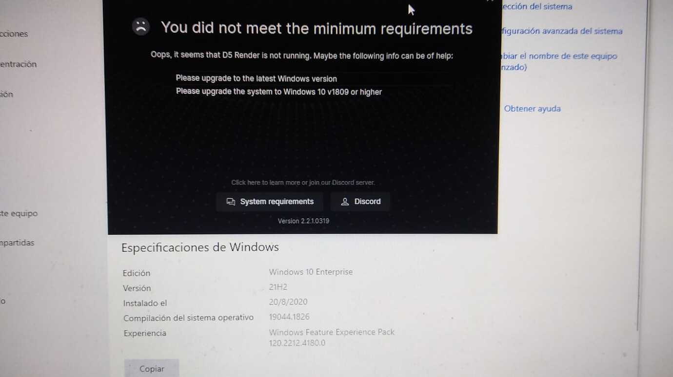 Error executing program - Tech Support - D5 RENDER FORUM