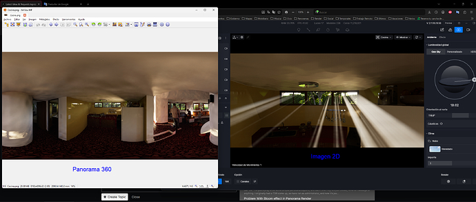 2025-12-26 Rayos de sol Panorama 360 vs Imagen 2D