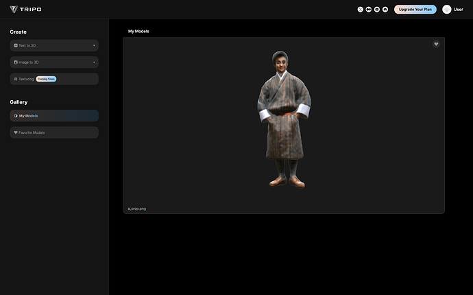 Screenshot of Tripo AI