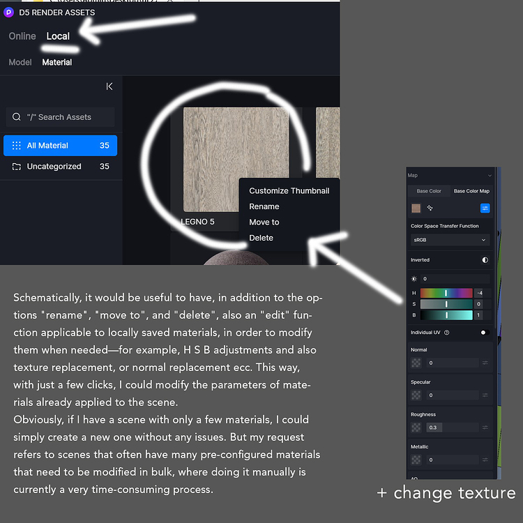 Modify Local materials - Get Help - D5 RENDER FORUM