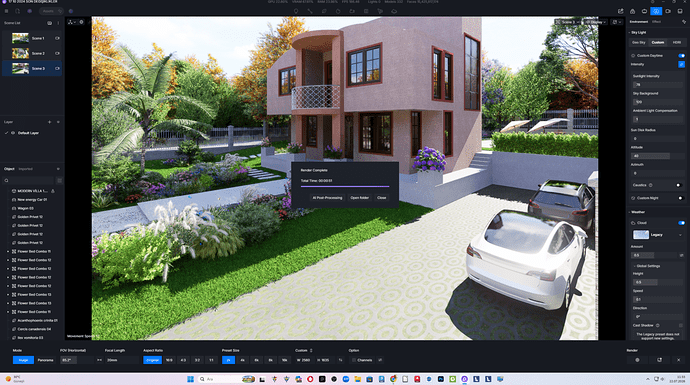 D5 RENDER test süresi