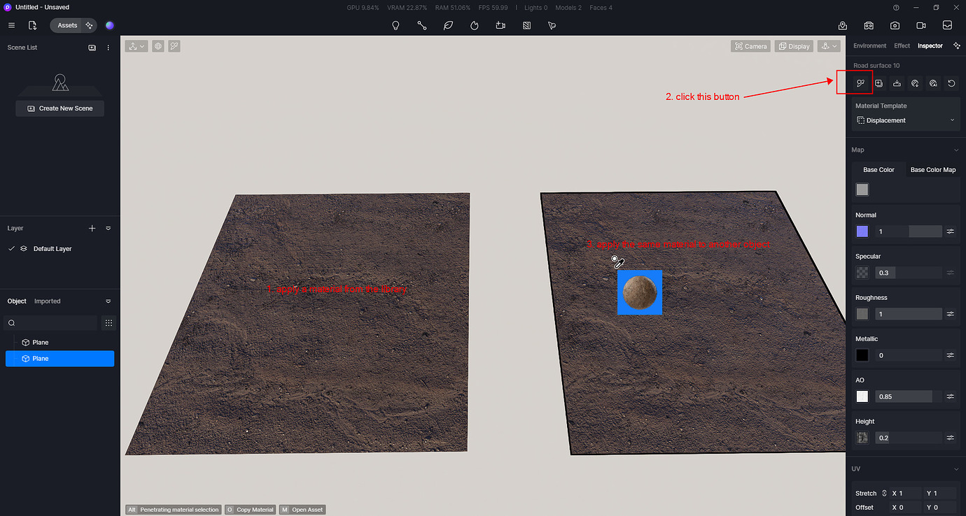 Apply an object material to an other object - How to - D5 RENDER FORUM