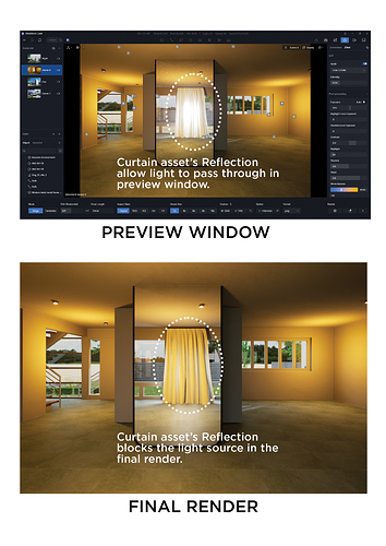 Curtain Reflection Issue