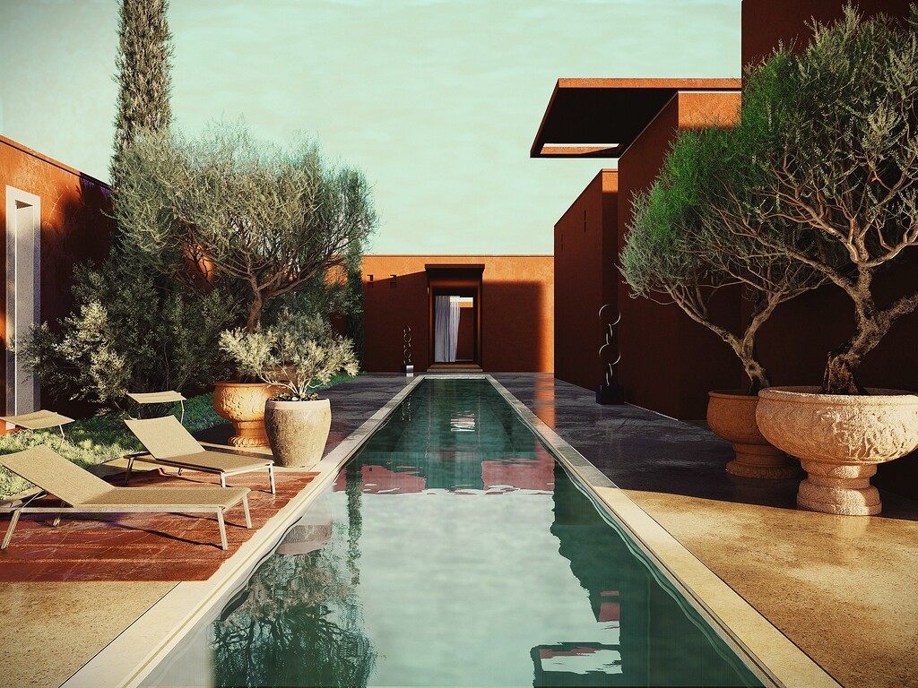 R&R Exterior POOL Perspective VIEW V2.6 - Gallery - D5 RENDER FORUM