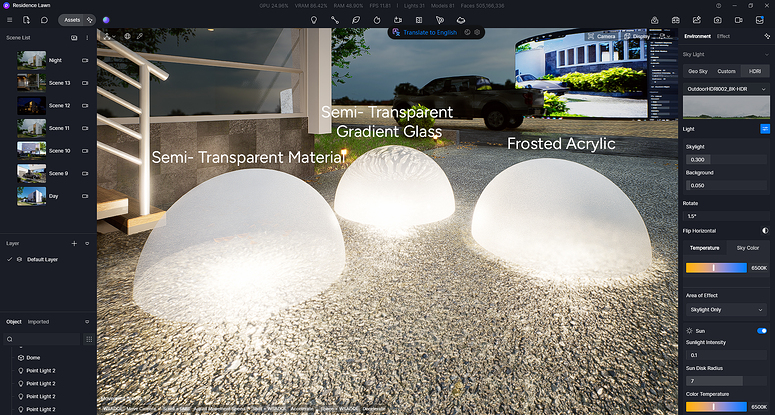 Semi Transparent Material Help - Get Help - D5 RENDER FORUM