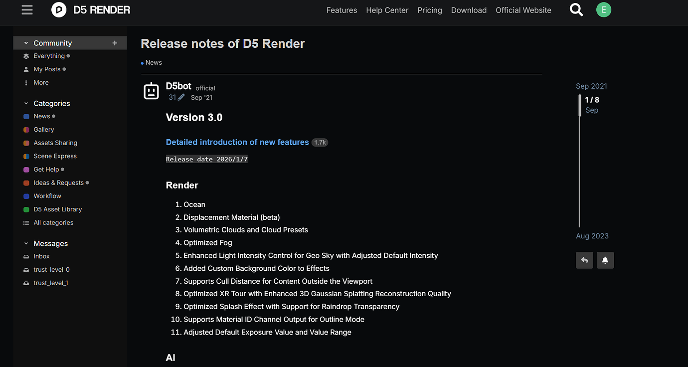 Release Notes 3.01 - How to - D5 RENDER FORUM