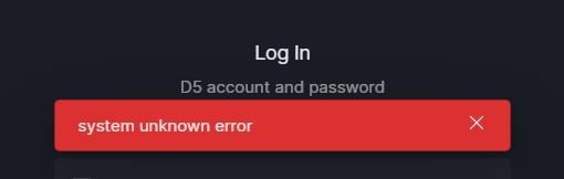 Log In Error