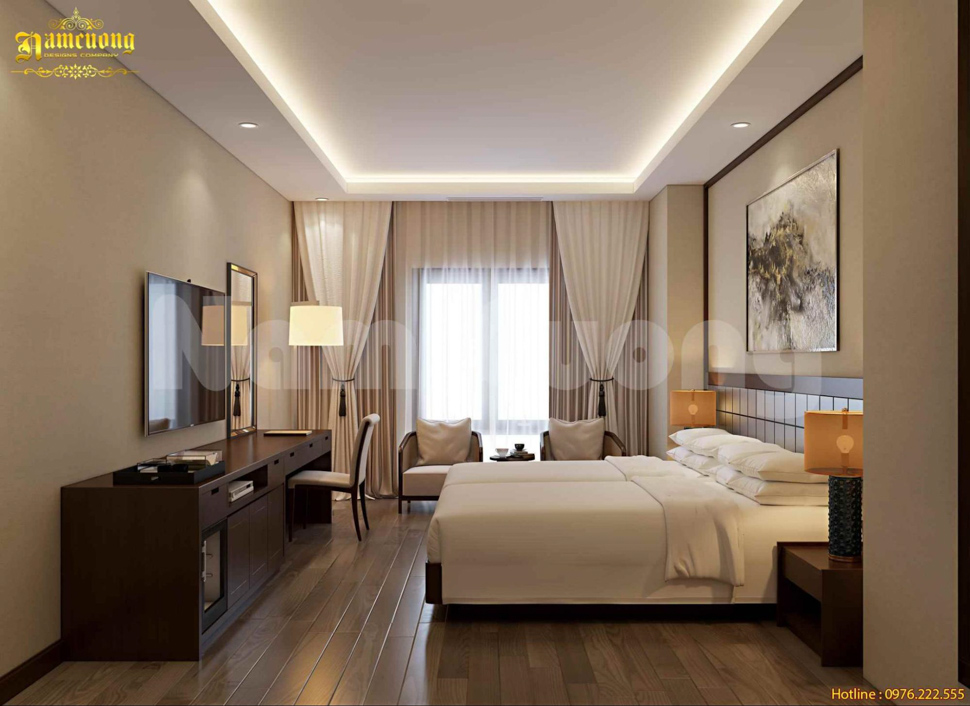20 Mẫu thiết kế nội thất phòng ngủ khách sạn 3 4 5 sao đẹp, cao cấp